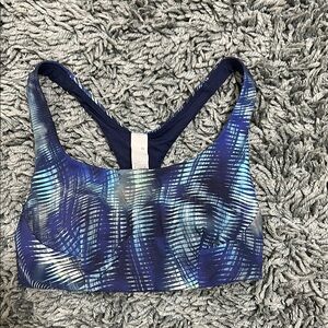 Stylish Blue Patterned Women's Swim Top
